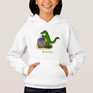 Drôle alligator vert cuisine dessin animé