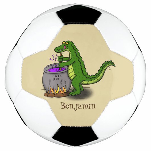 Drôle alligator vert cuisine dessin animé (Devant)