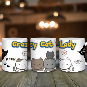 Drôle Amoureux des chats café Mug - Crazy Cat Lady
