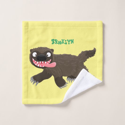 Drôle animal avide de carcajou (Gant de toilette)