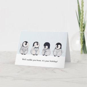 Drôle animal mignon Penguin carte d'anniversaire