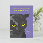 Drôle Anniversaire Carte Chat, Invitation (Debout devant)