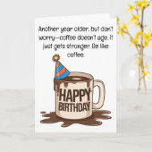 Drôle Anniversaire Carte de la Coupe du Café : Sou (Fleur jaune)