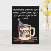 Drôle Anniversaire Carte de la Coupe du Café : Sou (Fleur jaune)