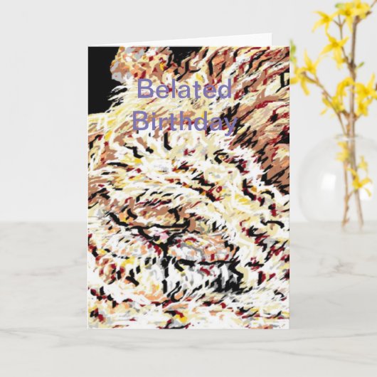 Drôle Anniversaire Carte /Lion (Fleur jaune)