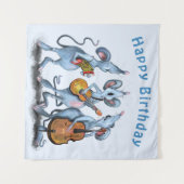Drôle Anniversaire Tapisserie Happy Musical Mouse  (Devant (Horizontal))