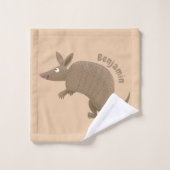 Drôle armadillo joyeux dessin animé (Gant de toilette)