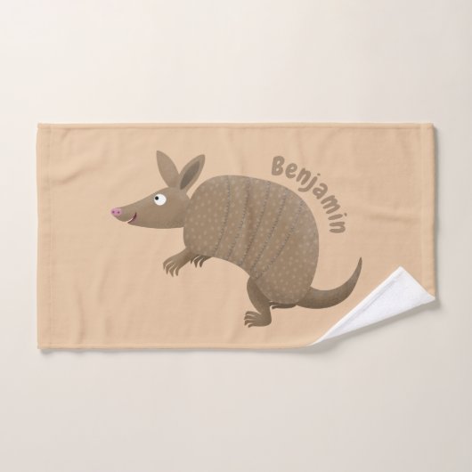 Drôle armadillo joyeux dessin animé (Serviette à main)