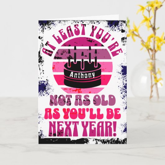 Drôle, au moins tu n'es pas.. Carte de vœux pliées (Fleur jaune)