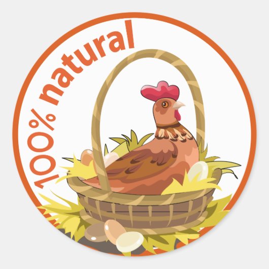 Drôle autocollant "100% naturel !". (Devant)