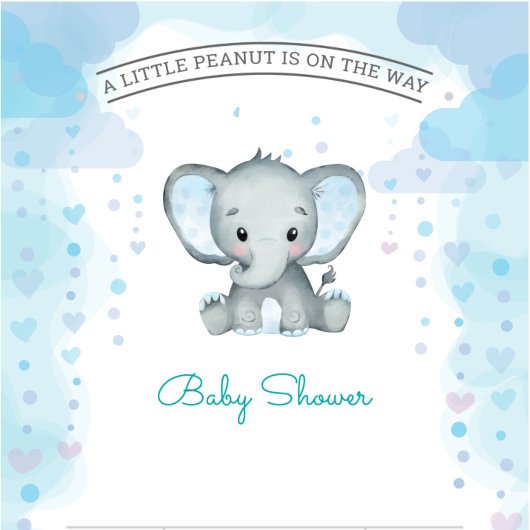 drôle Baby shower d'aquarelle Elephant Invitation