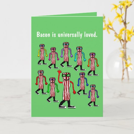 Drôle Bacon cadeau de carte d'anniversaire (Fleur jaune)