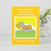 Drôle Banquet Thanksgiving Cartoon Invitation Card (Debout devant)