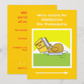 Drôle Banquet Thanksgiving Cartoon Invitation Card (Devant / Derrière)