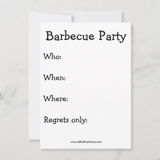 Drôle Barbecue Party Invitation (Dos)