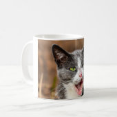 Drôle, béant, fatigué, tasse de café de chat (Devant gauche)