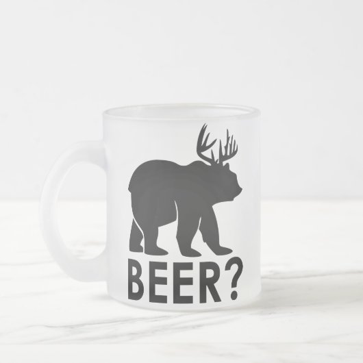 Drôle Bear Deer Beer Mug (Gauche)