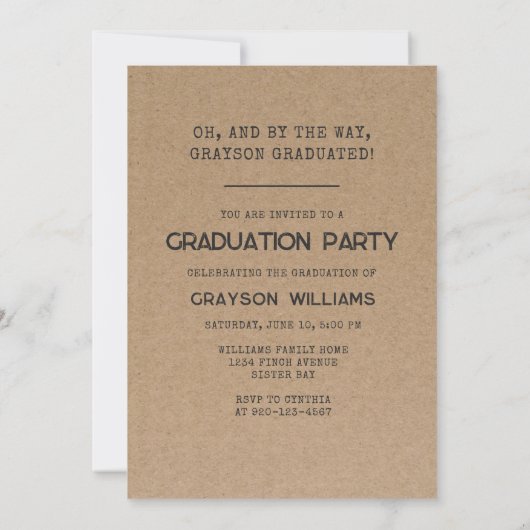 Drôle bière libre 2024 Graduation Party Invitation (Dos)