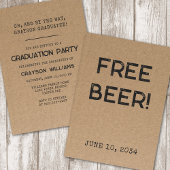 Drôle bière libre 2024 Graduation Party Invitation