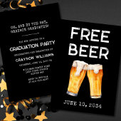 Drôle bière libre 2024 Graduation Party Invitation