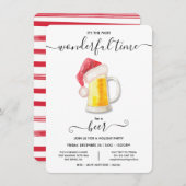 Drôle Bière Noël Fête Invitation (Devant / Derrière)