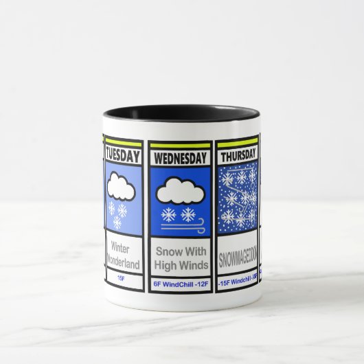 Drôle Blizzard Avertissement Mug (Centre)