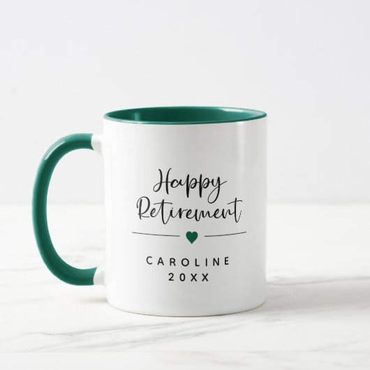 Drôle Bonne Retraite & Coeur Mug (Gauche)