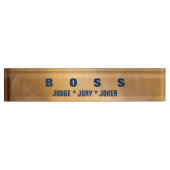 Drôle Boss Copper Et Navy Desk Plaques D'Identific (Devant)