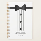 Drôle Bow Cravate Noir et Blanc Groomswoman Planne (Devant)