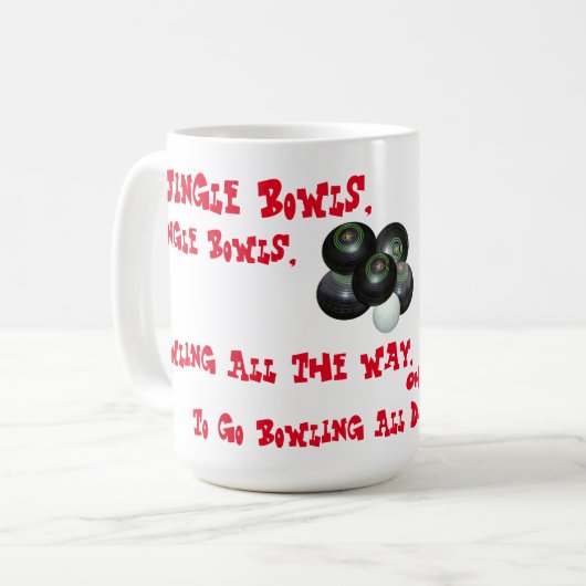 Drôle Bowles de pelouse Noël, Mug de café (Devant gauche)