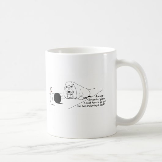 Drôle Bowling Chien Mug (Droite)