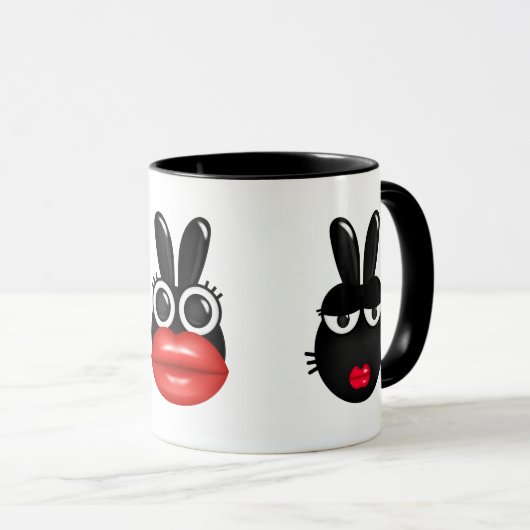 Drôle Bunny face Mug (Devant droit)