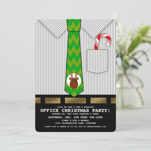 Drôle Bureau Noël Invitations (Debout devant)