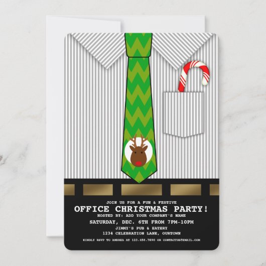 Drôle Bureau Noël Invitations (Devant)