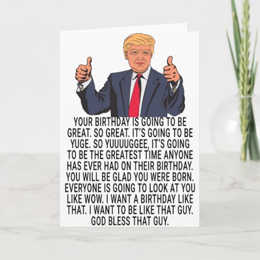 Drôle cadeau de carte Donald Trump pour anniversai (Devant)