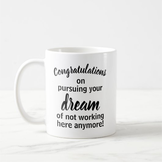 Drôle cadeau de départ pour Coworker café Mug (Gauche)