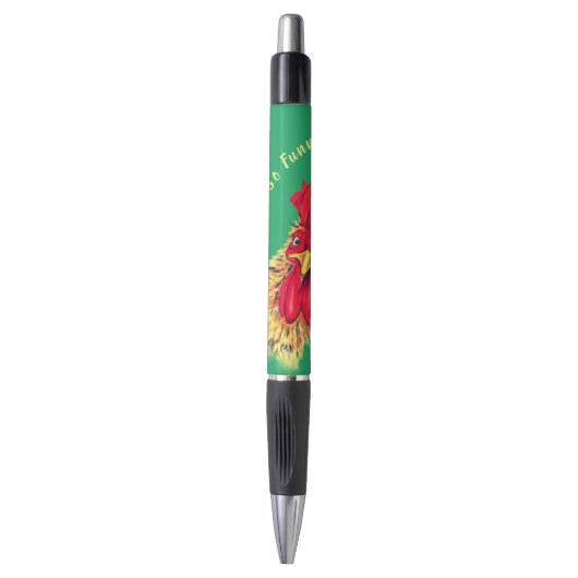 Drôle cadeau de stylo surpris Rooster - Texte pers (Devant (Vertical))