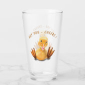 Drôle cadeau en verre avec un canard heureux - Bra (Dos)