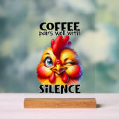 Drôle café de poulet silence mot art (Neutre)
