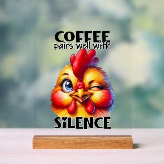 Drôle café de poulet silence mot art (Neutre)