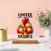 Drôle café de poulet silence mot art (Mariage)