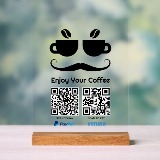 Drôle café Eyeglass QR Code, scanner pour payer (Neutre)