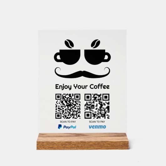 Drôle café Eyeglass QR Code, scanner pour payer (Recto)