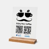 Drôle café Eyeglass QR Code, scanner pour payer (Angle)