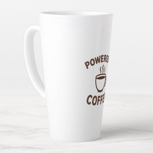 Drôle café Mug - Conception "Powered by Coffee" (Angle gauche)