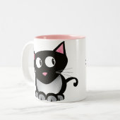 Drôle Café noir avec cheveux de chat Mug (Devant gauche)