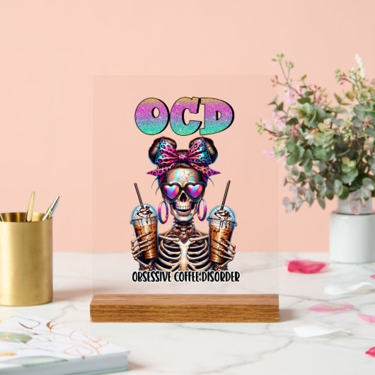 Drôle café squelette mot art (Mariage)