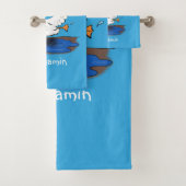 Drôle canard avec parapluie dessin animé (En situation)