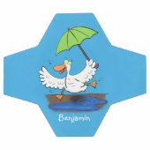 Drôle canard avec parapluie dessin animé (Plat)