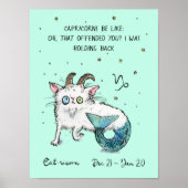 Drôle Capricorne poster Zodiac Chat affiche étoile (Devant)